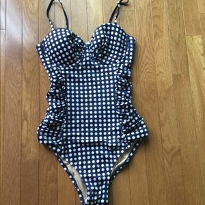 J Crew One Piece Polka Dot Bathing Suit